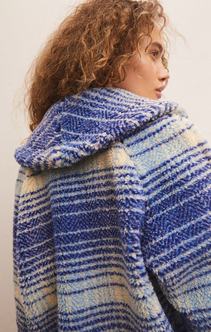 Jackets Hastings Sherpa Plaid Coat Sapphire Blue