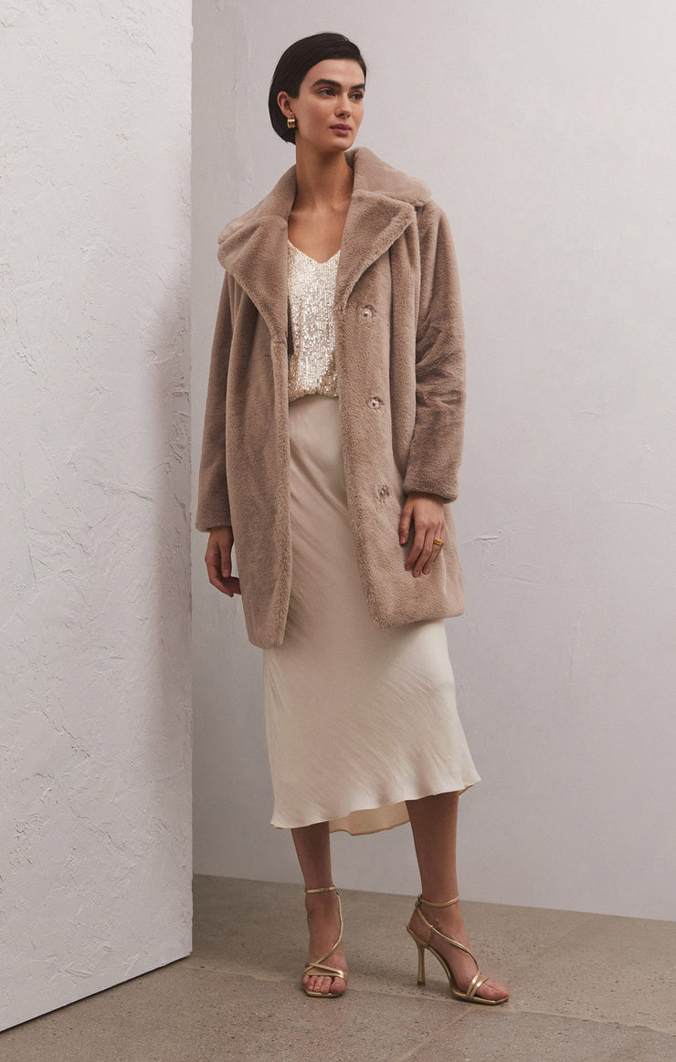 Jackets Jewel Faux Fur Coat Chai