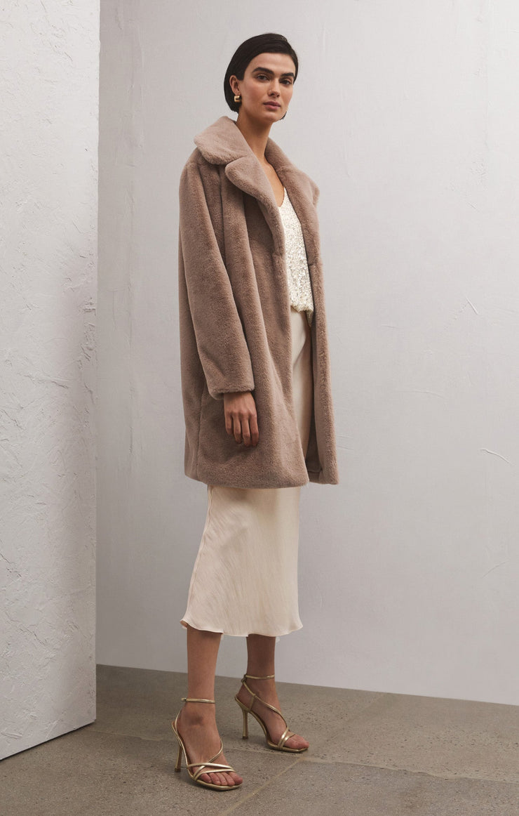 Jackets Jewel Faux Fur Coat Chai