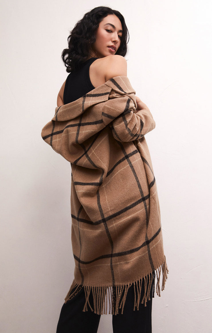 Jackets Ynez Fringed Plaid Coat Ynez Fringed Plaid Coat