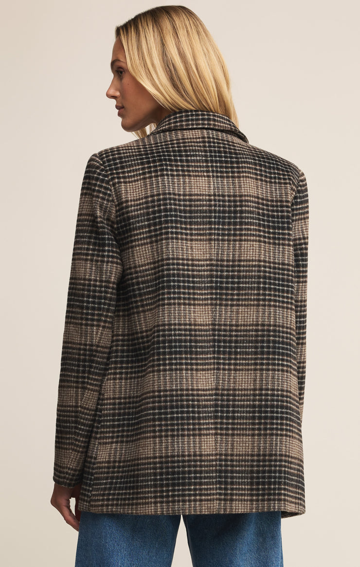 Jackets Kingston Relaxed Plaid Blazer Latte
