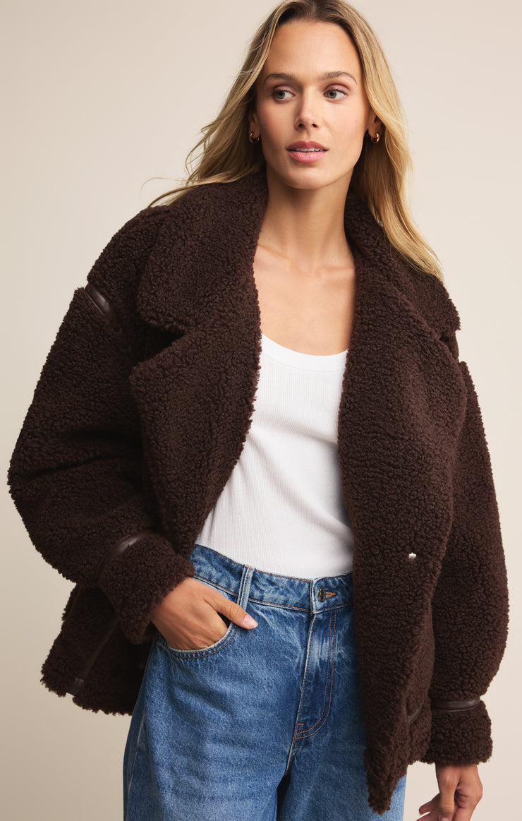 Jackets Ari Sherpa Jacket Dark Chocolate