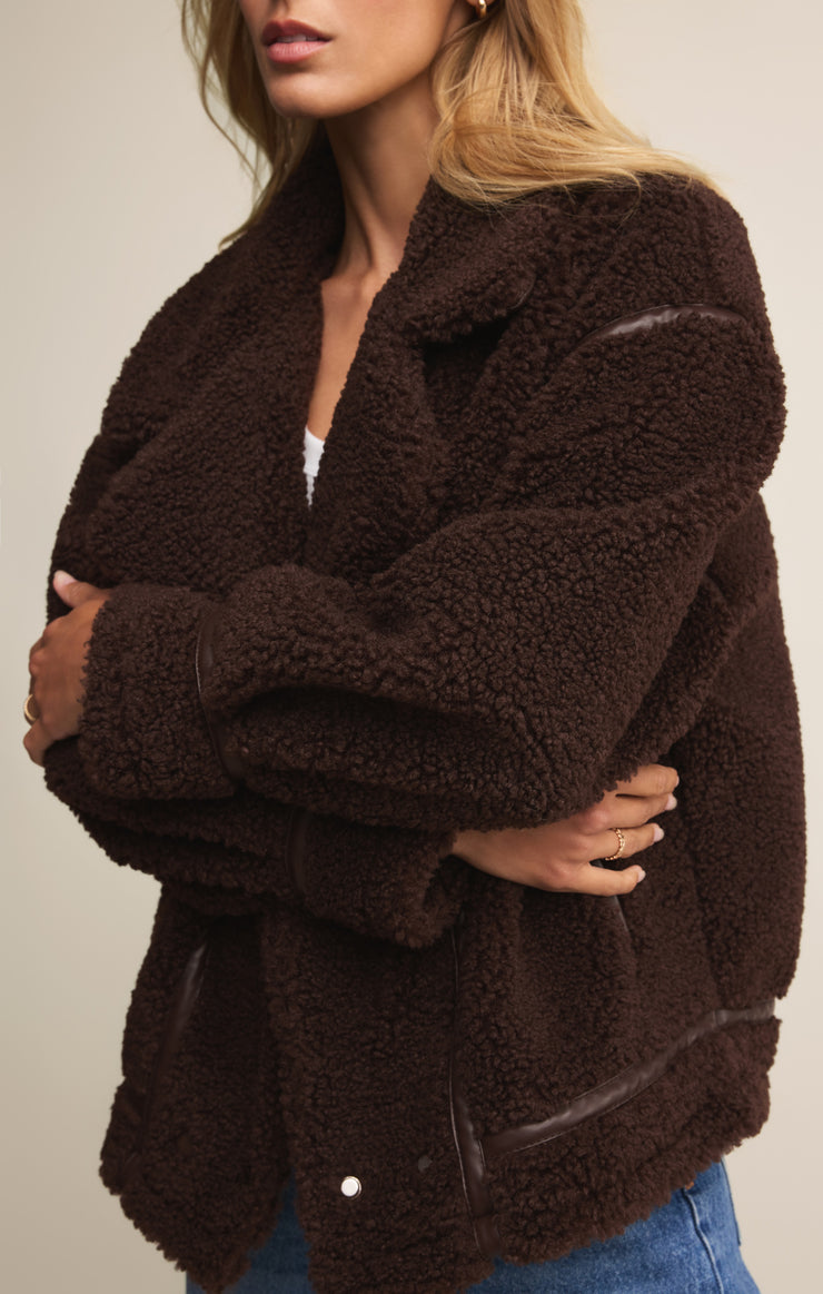 Jackets Ari Sherpa Jacket Dark Chocolate