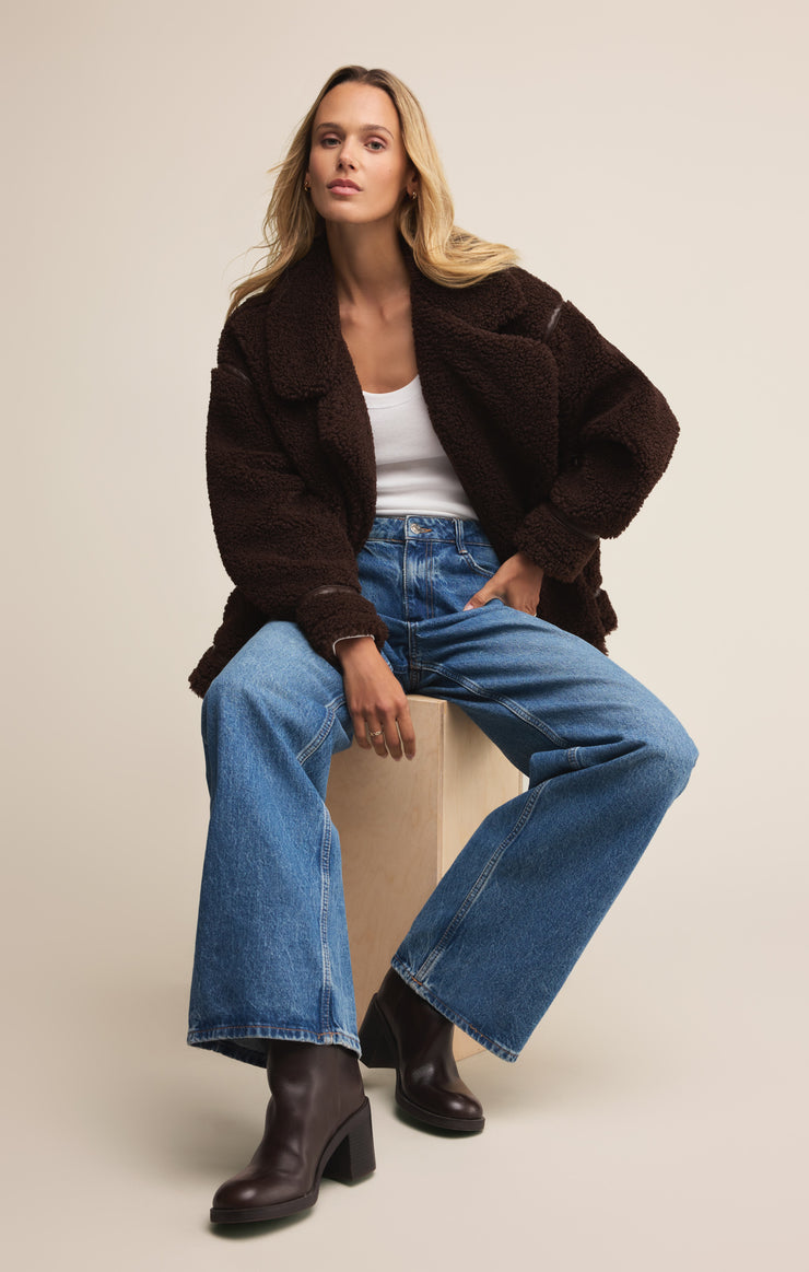 Jackets Ari Sherpa Jacket Dark Chocolate