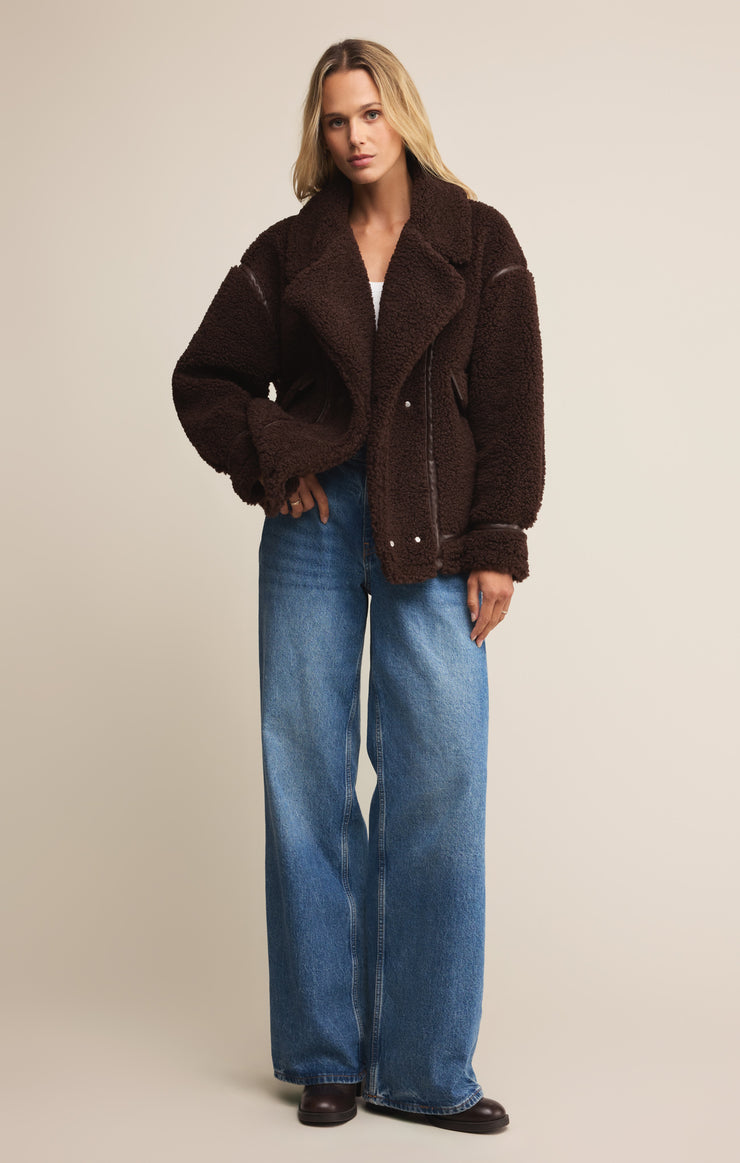 Jackets Ari Sherpa Jacket Dark Chocolate
