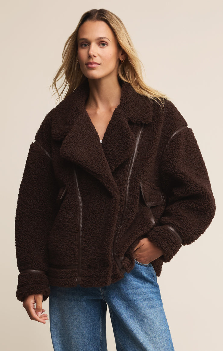 Jackets Ari Sherpa Jacket Dark Chocolate
