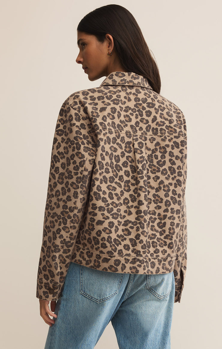 Jackets Bel Air Leopard Denim Jacket Desert Tan