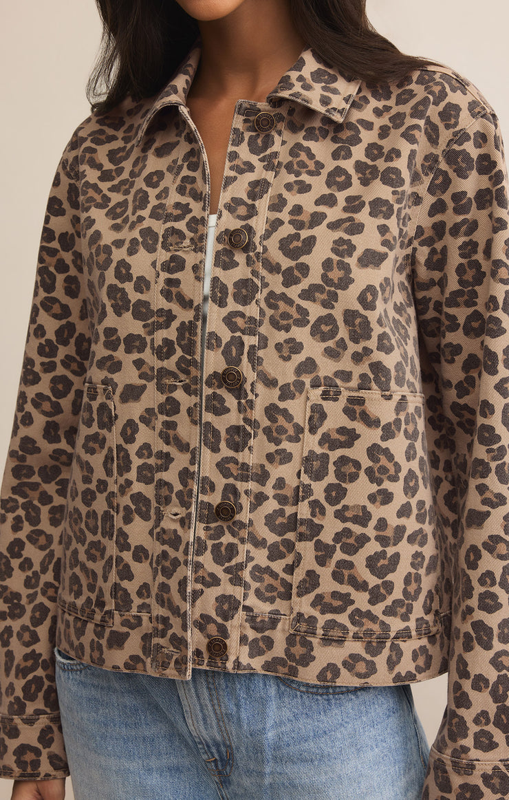 Jackets Bel Air Leopard Denim Jacket Desert Tan