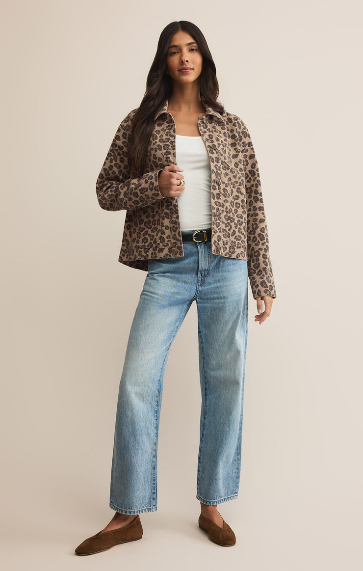 Jackets Bel Air Leopard Denim Jacket Desert Tan