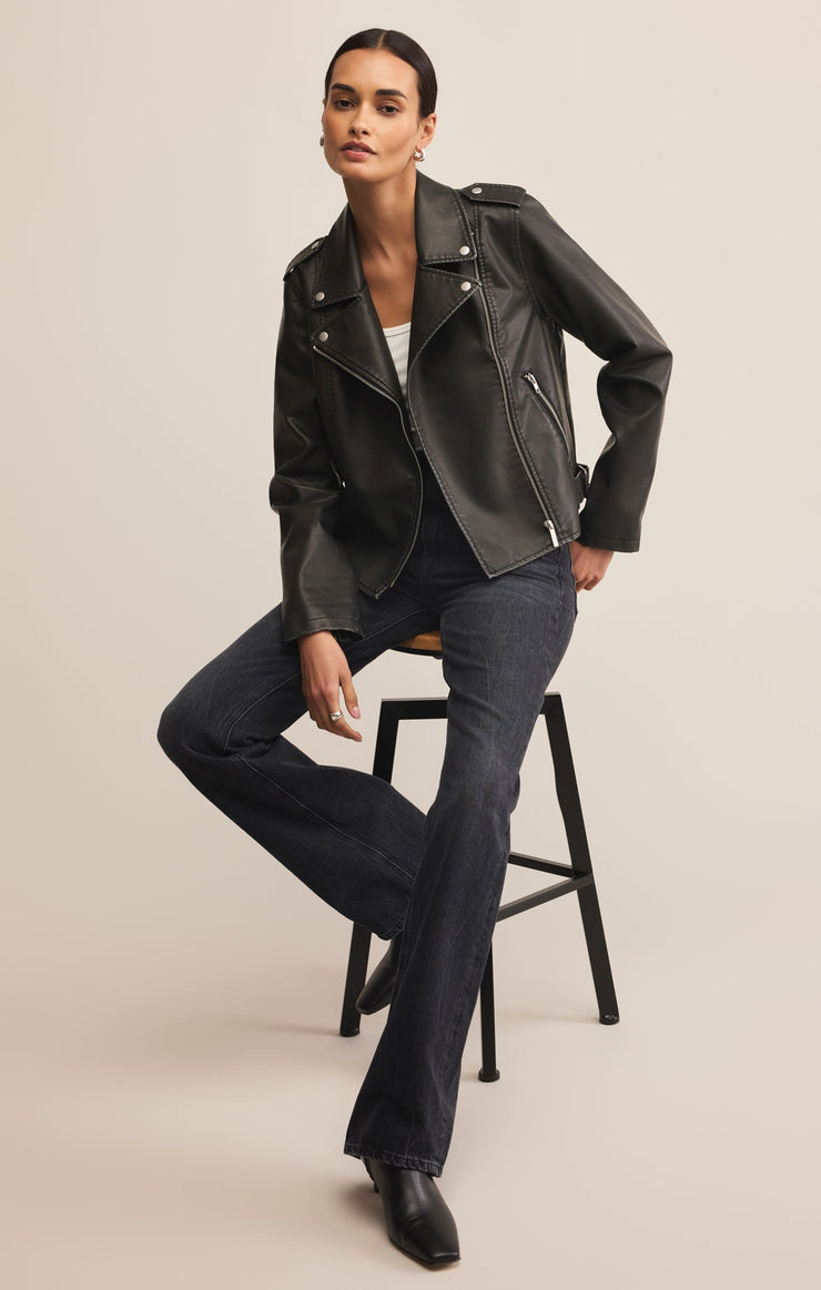 Jackets Alchemy Moto Faux Leather Jacket Black
