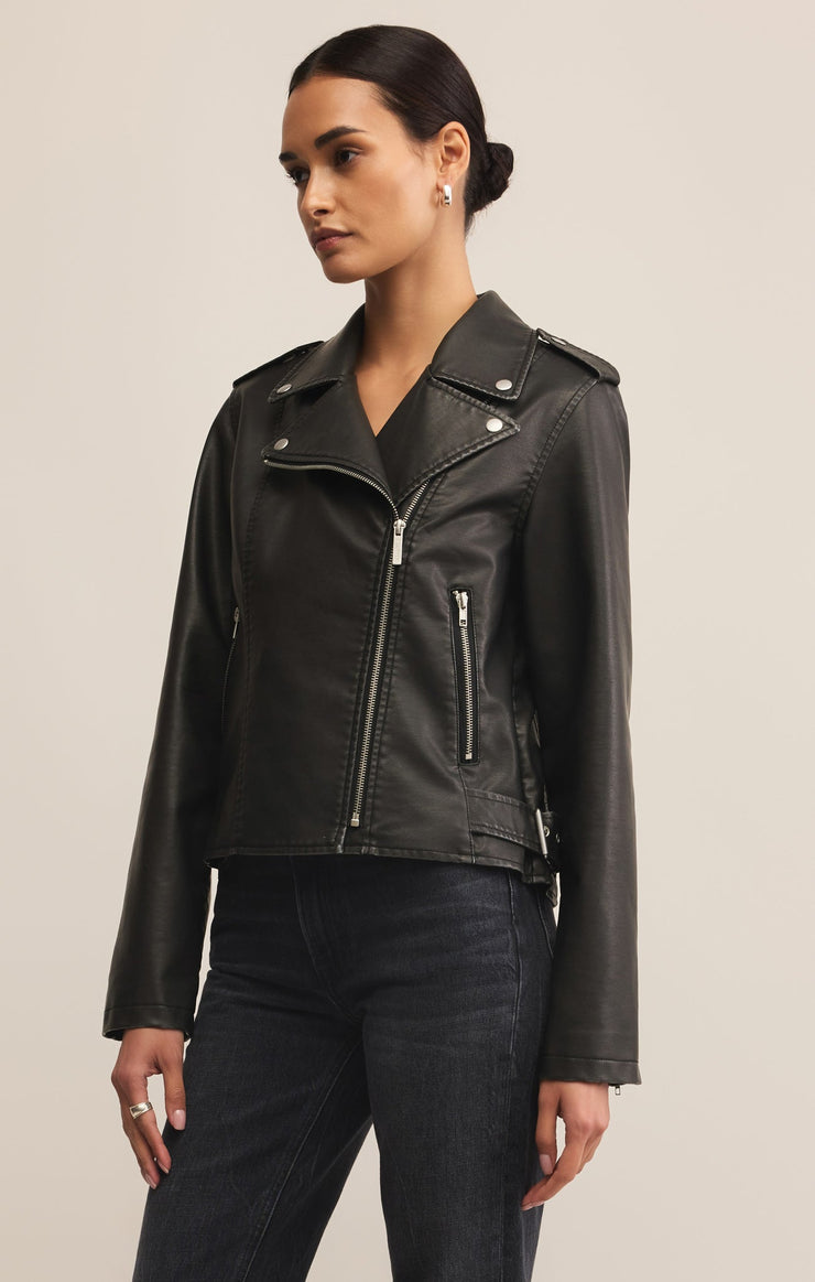 Jackets Alchemy Moto Faux Leather Jacket Black