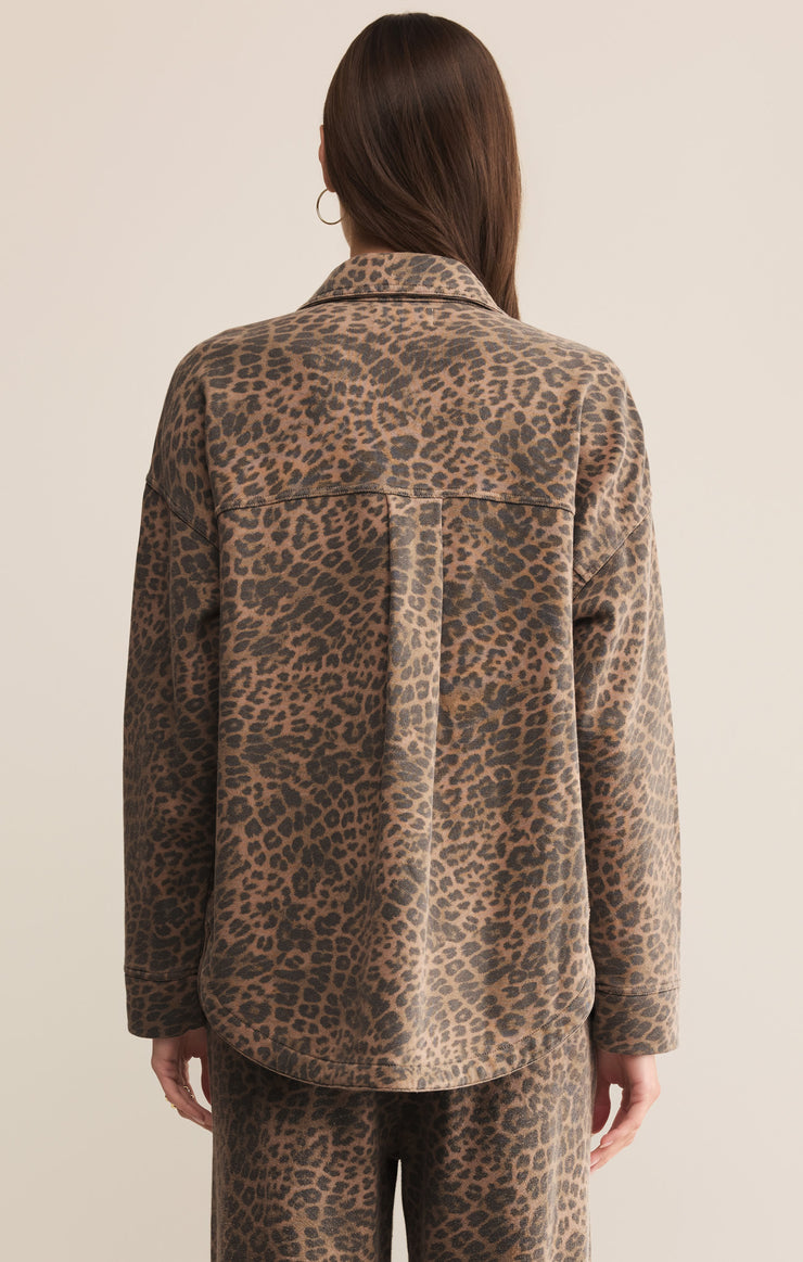 Jackets All Day Knit Leopard Jacket Desert Tan