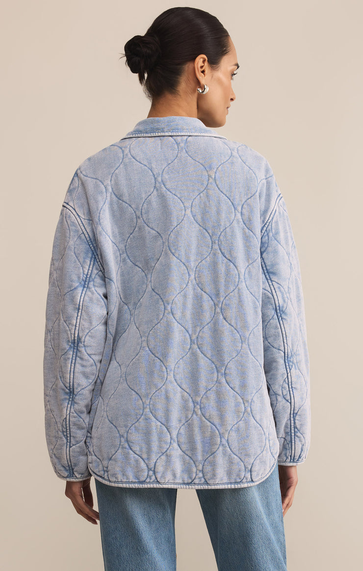 Jackets Boulder Quilted Knit Denim Jacket Washed Indigo
