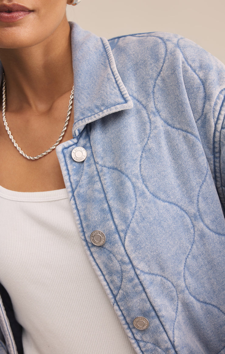 Jackets Boulder Quilted Knit Denim Jacket Washed Indigo