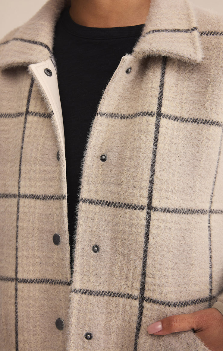 Jackets Bronx Plaid Sweater Knit Jacket Frost