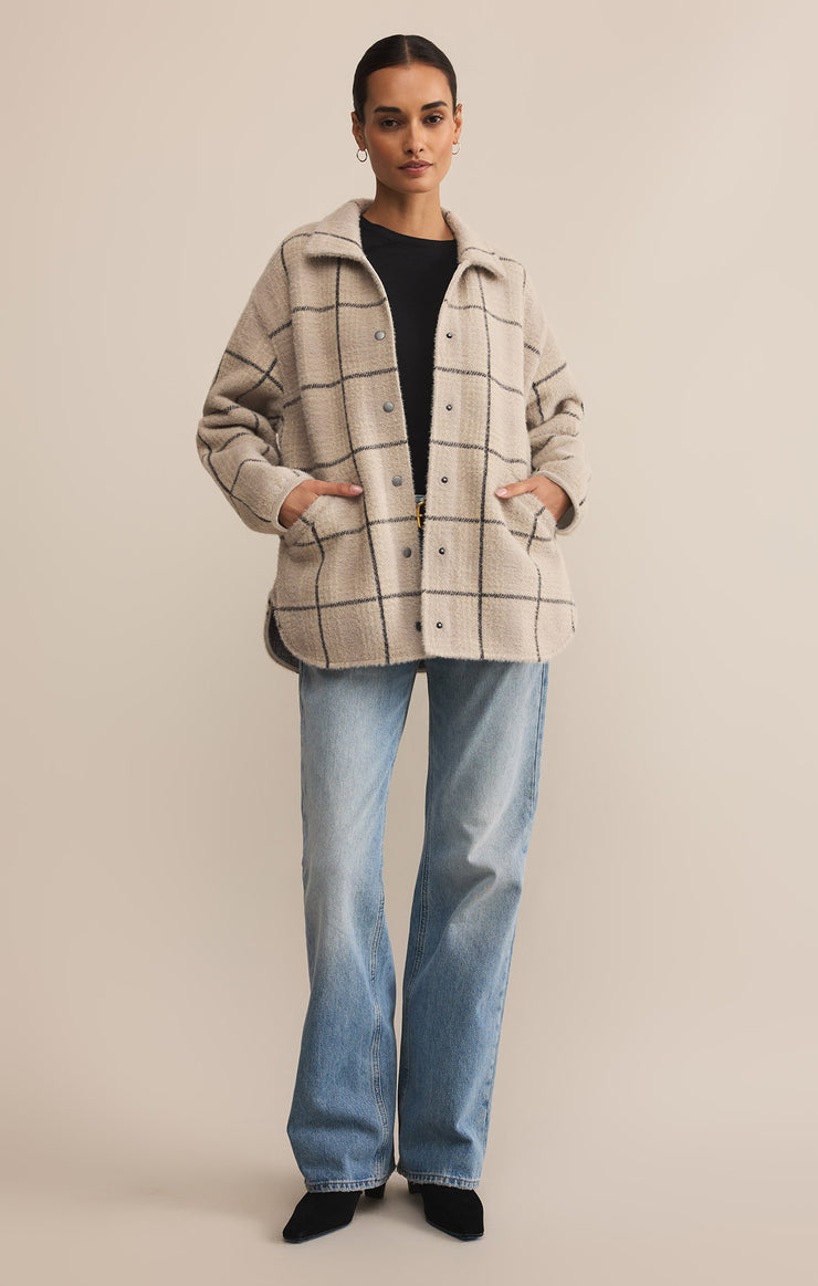 Jackets Bronx Plaid Sweater Knit Jacket Frost