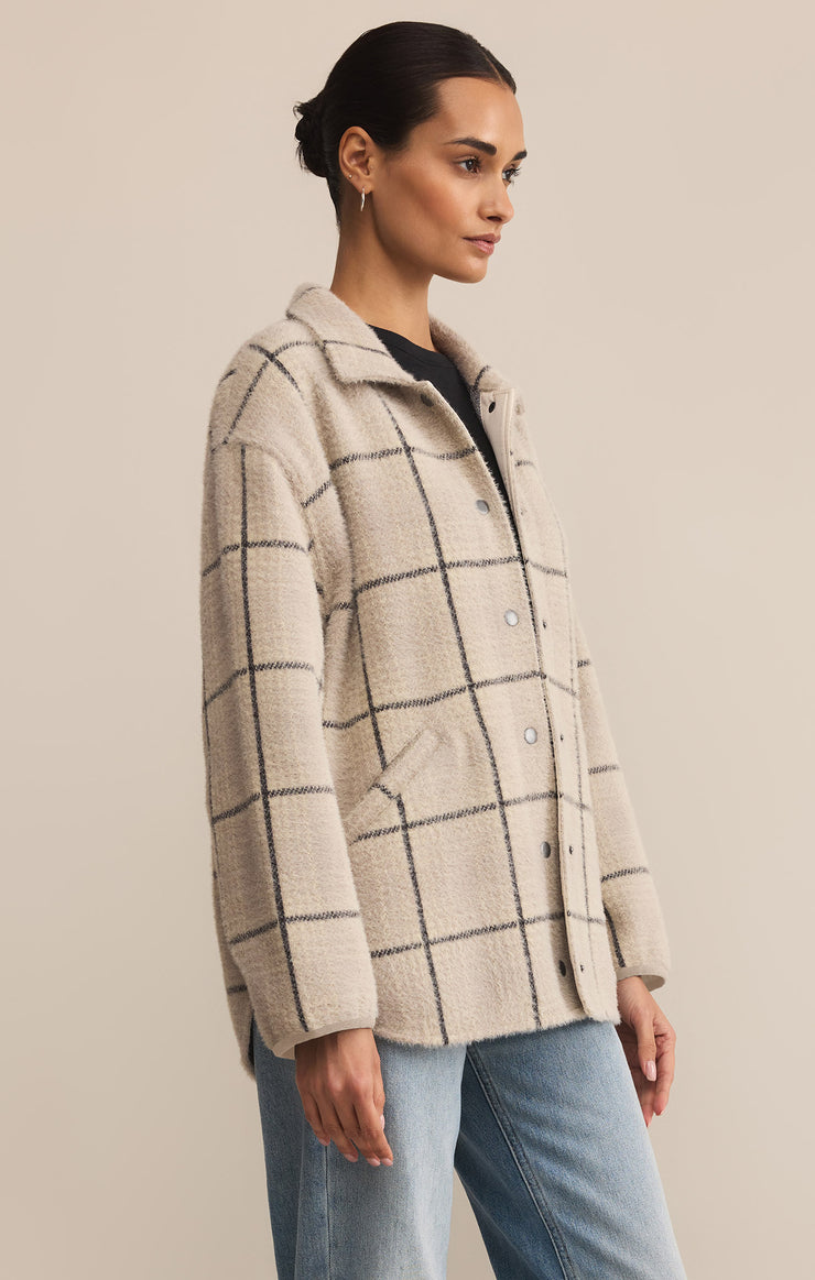 Jackets Bronx Plaid Sweater Knit Jacket Frost