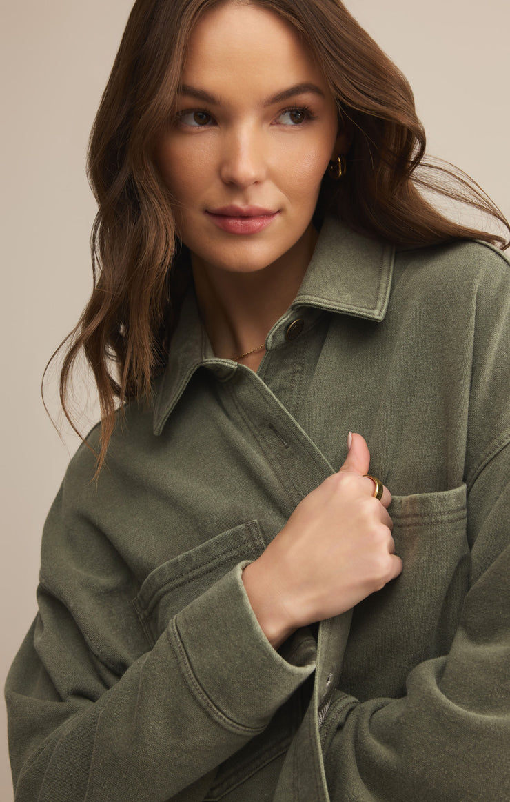 Jackets All Day Cropped Knit Jacket Hunter Green