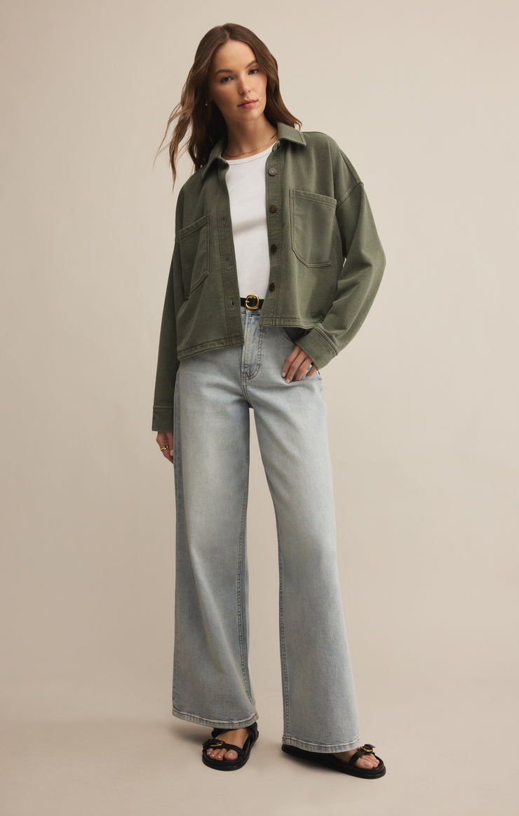 Jackets All Day Cropped Knit Jacket Hunter Green