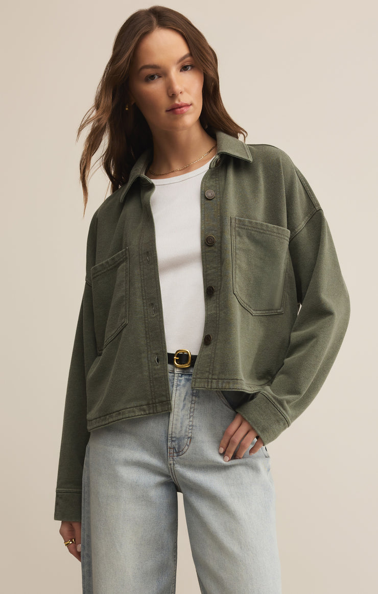 Jackets All Day Cropped Knit Jacket Hunter Green