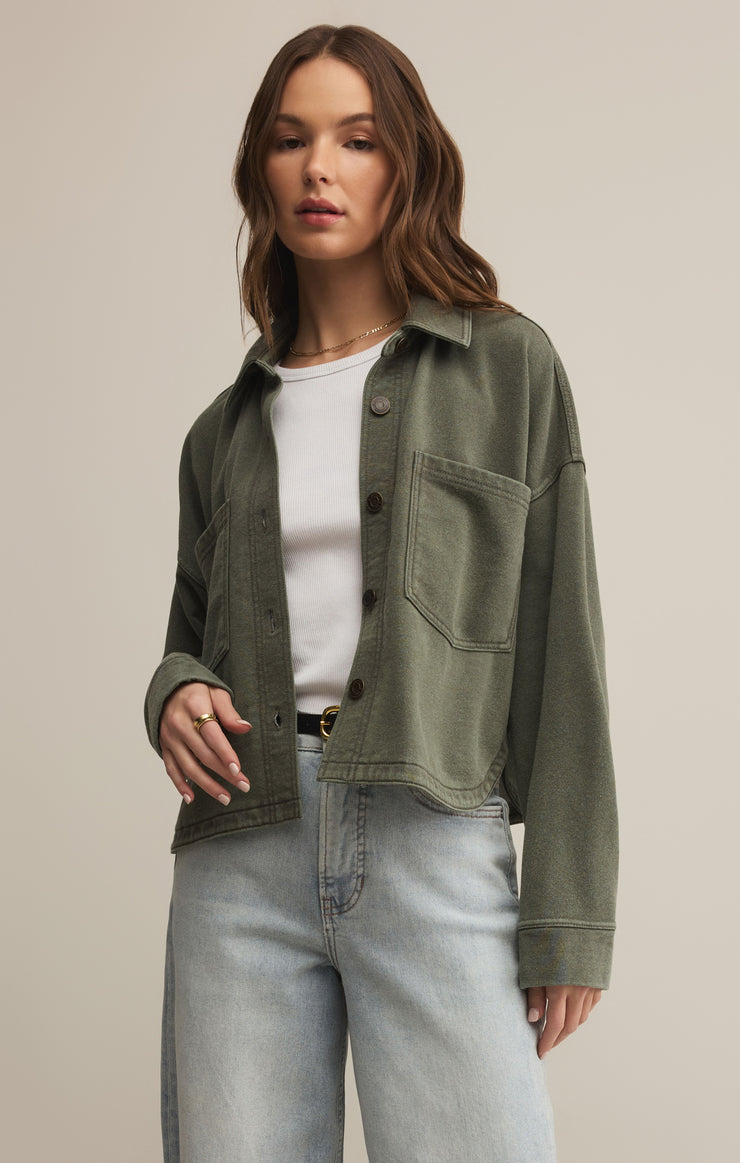 Jackets All Day Cropped Knit Jacket Hunter Green