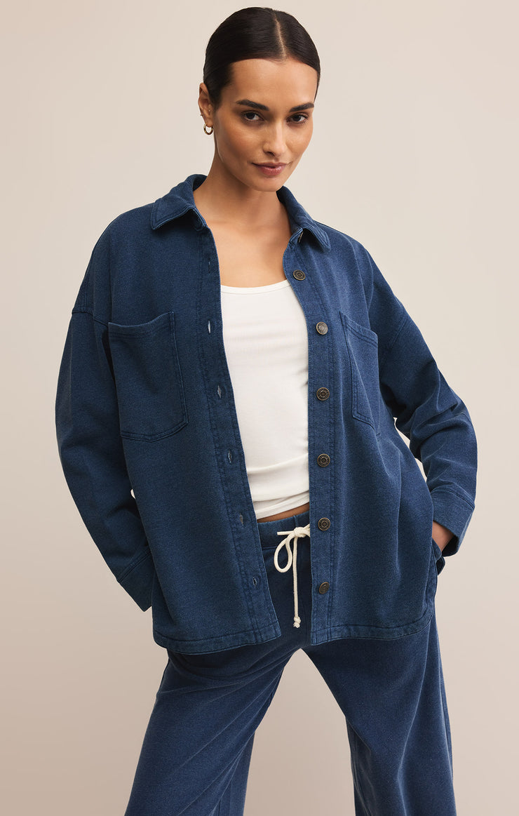 Jackets All Day Knit Denim Jacket Indigo