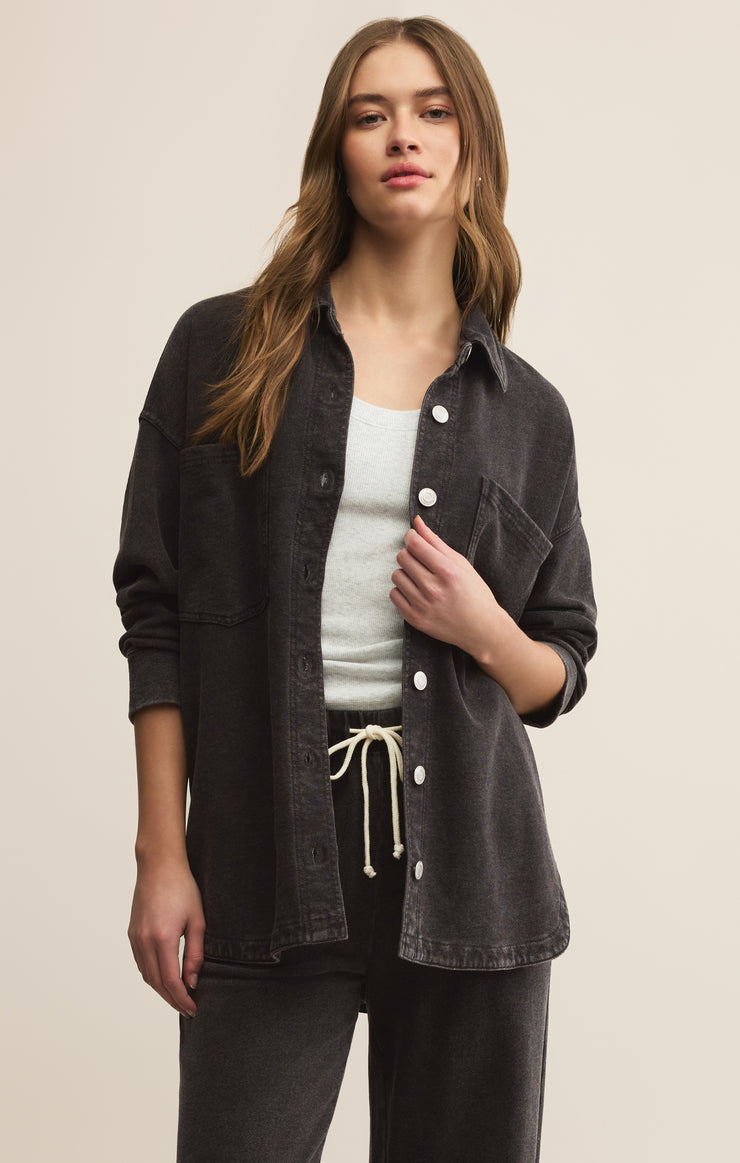 Jackets All Day Knit Denim Jacket Vintage Black