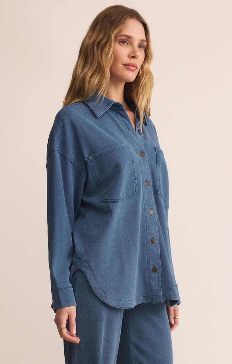 Jackets All Day Knit Denim Jacket All Day Knit Denim Jacket