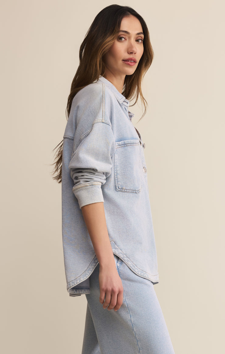 Jackets All Day Knit Denim Jacket Washed Indigo