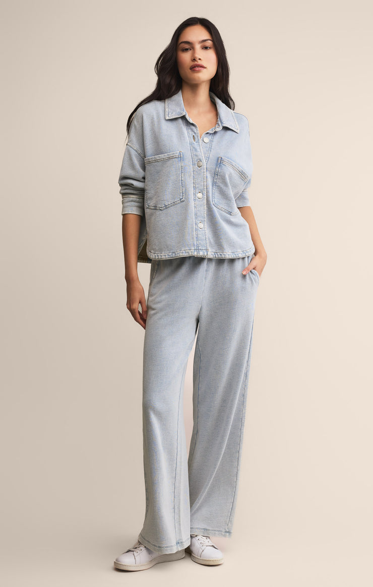 Jackets All Day Cropped Knit Denim Jacket All Day Cropped Knit Denim Jacket