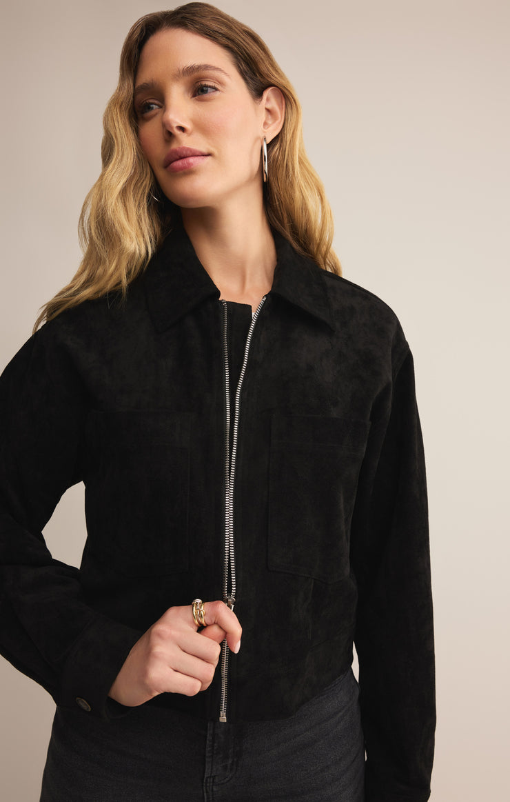 Jackets Heritage Faux Suede Jacket Black