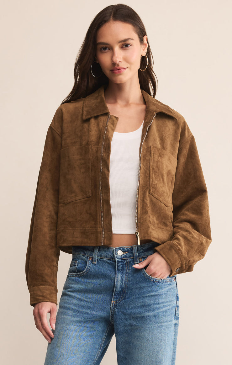 Jackets Heritage Faux Suede Jacket Coconut