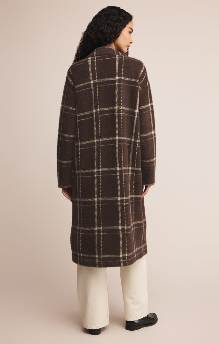 Jackets Mason Knit Plaid Coat Coffee Bean