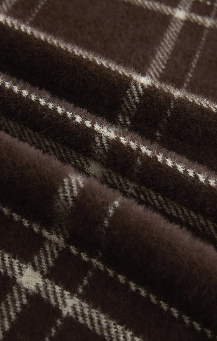 Jackets Mason Knit Plaid Coat Coffee Bean