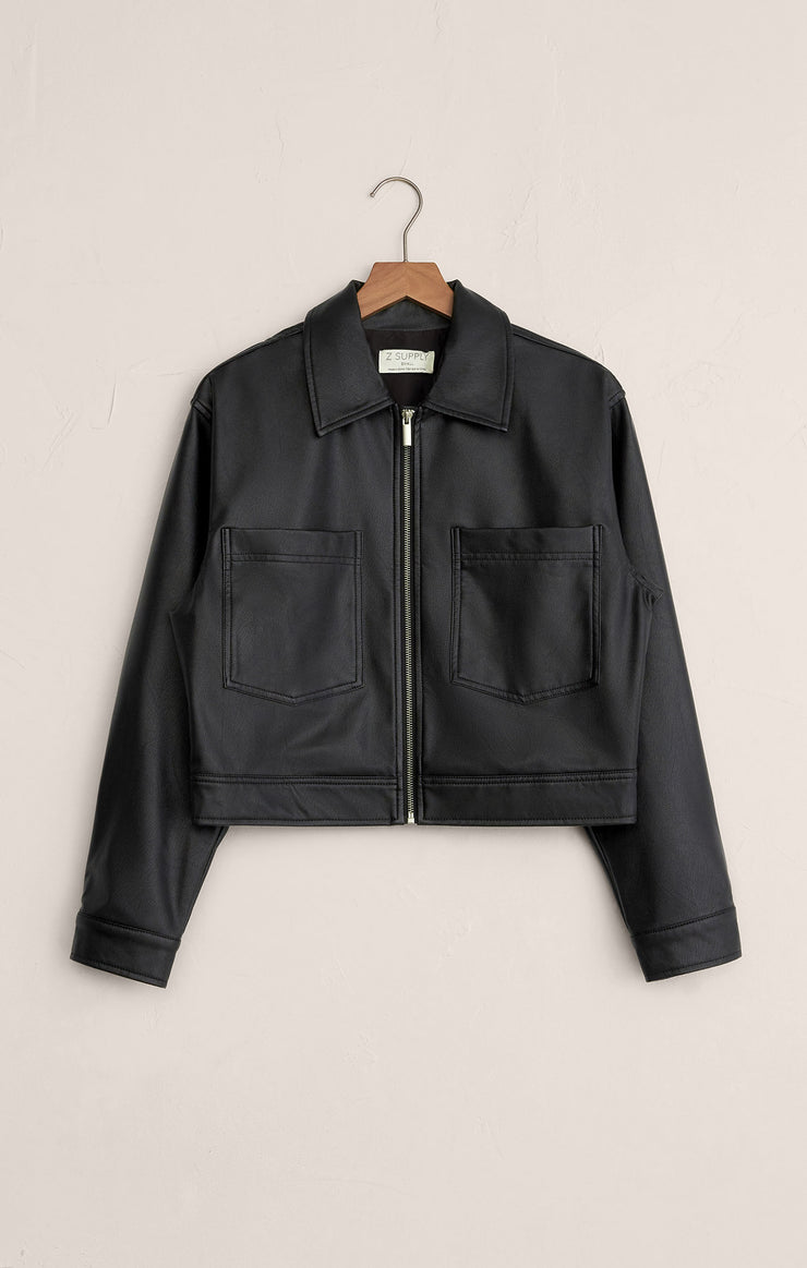 Jackets Heritage Faux Leather Jacket Black