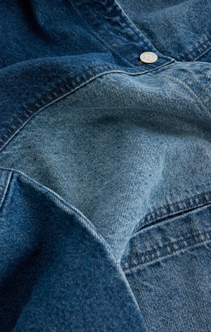 Jackets On The Road Color Block Chore Jacket Mixed Indigo
