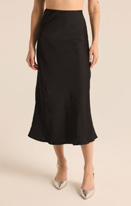 SkirtsEuphoria Luxe Sheen Midi Skirt Black