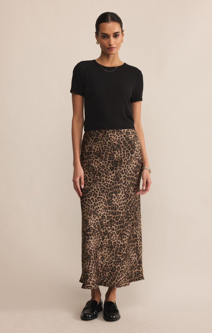 Skirts Leopard Europa Luxe Sheen Midi Skirt Leopard Europa Luxe Sheen Midi Skirt