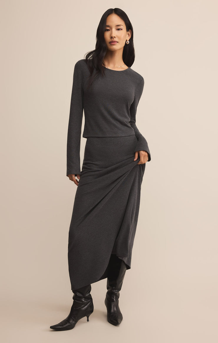 Skirts Demure Maxi Skirt Charcoal Heather