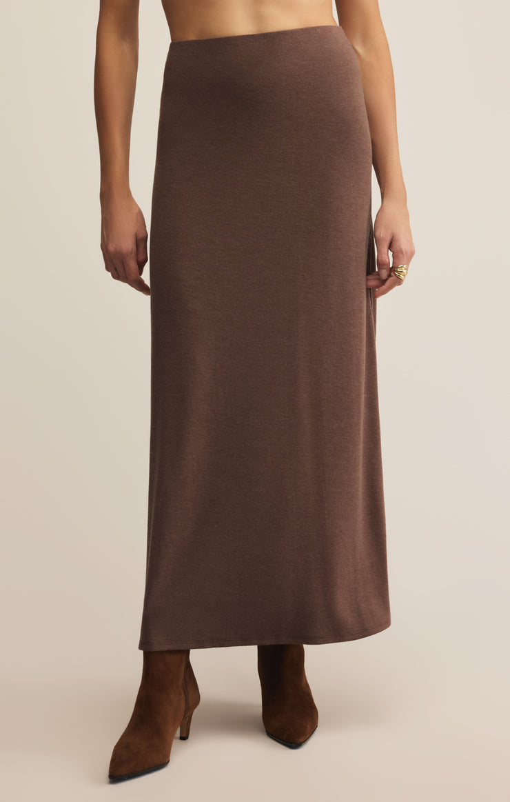 Skirts Demure Maxi Skirt Suede
