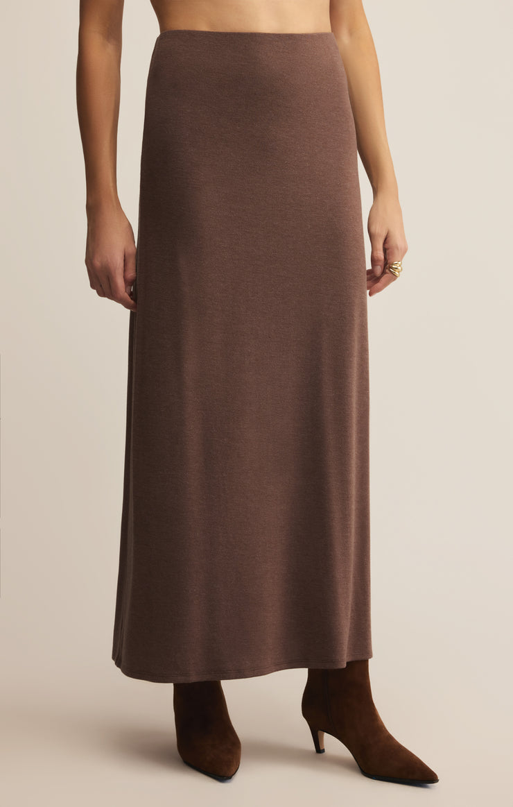 Skirts Demure Maxi Skirt Suede