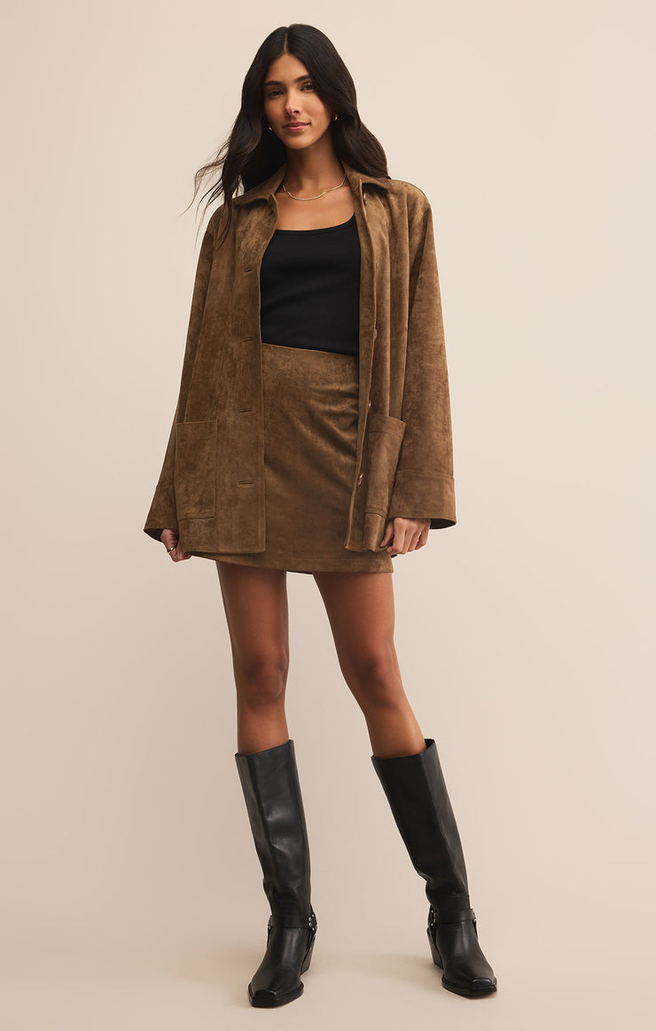 Skirts Ciera Faux Suede Mini Skirt Coconut