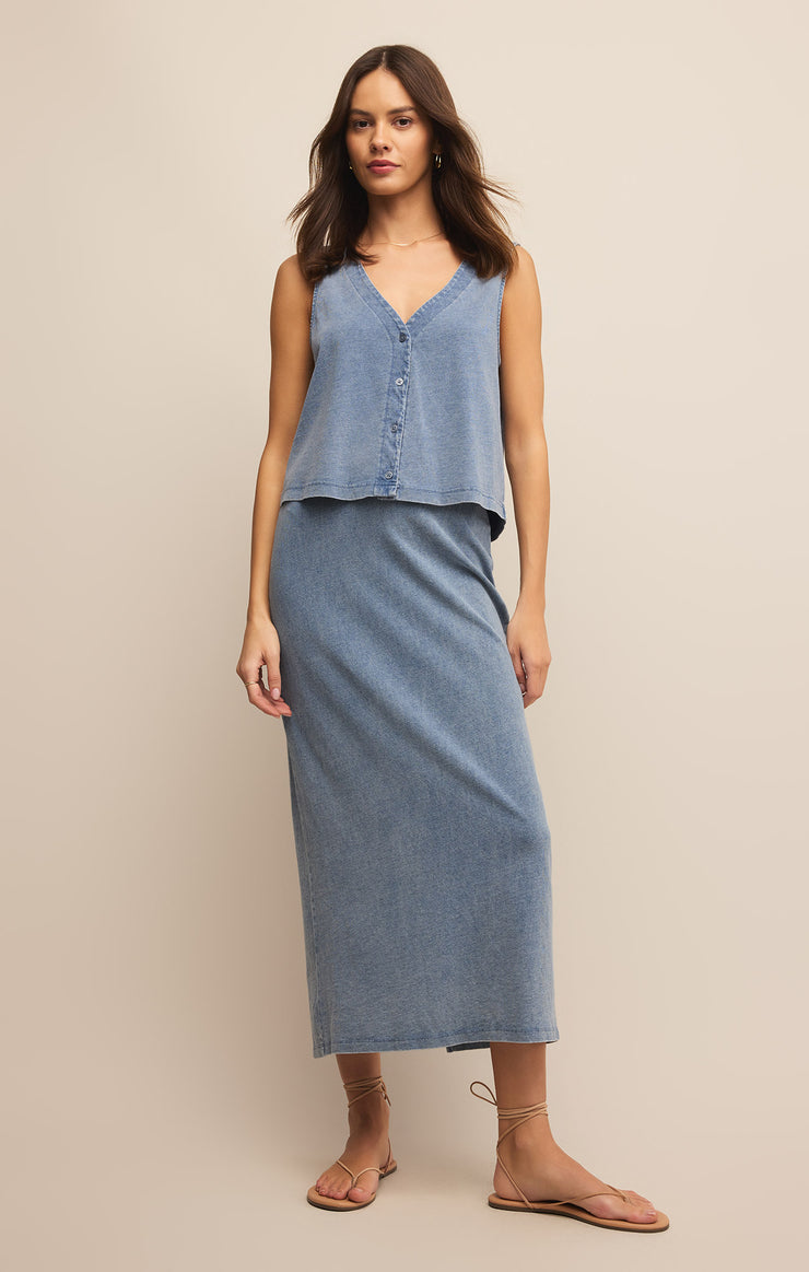 Skirts Gail Jersey Denim Midi Skirt Medium Indigo