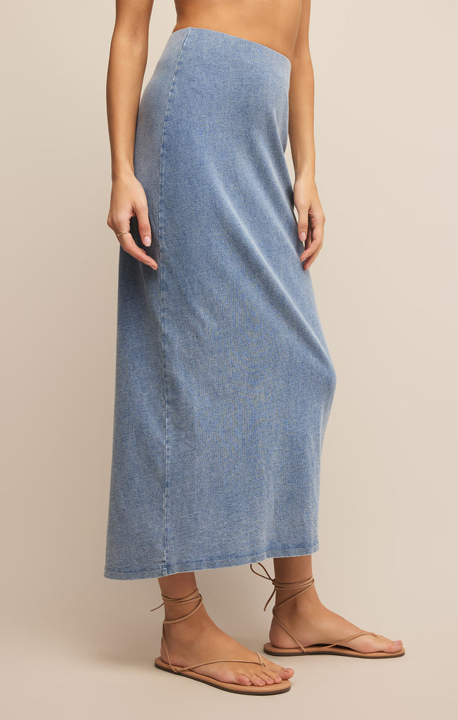 希少美品✨マディソンブルー HIGH GAUGE PLEARTS SKIRT 0 Hypnotic Denim Midi Skirt Night Sky Online | Zimmermann