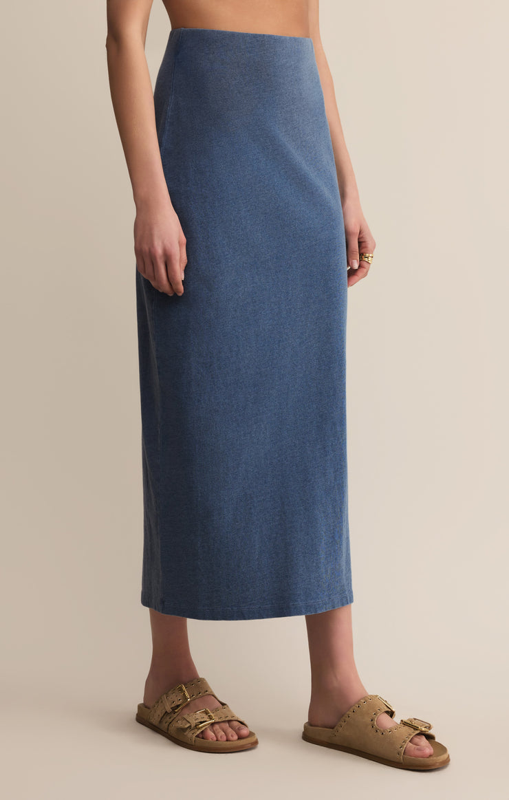 Skirts Gail Jersey Denim Midi Skirt Vintage Indigo