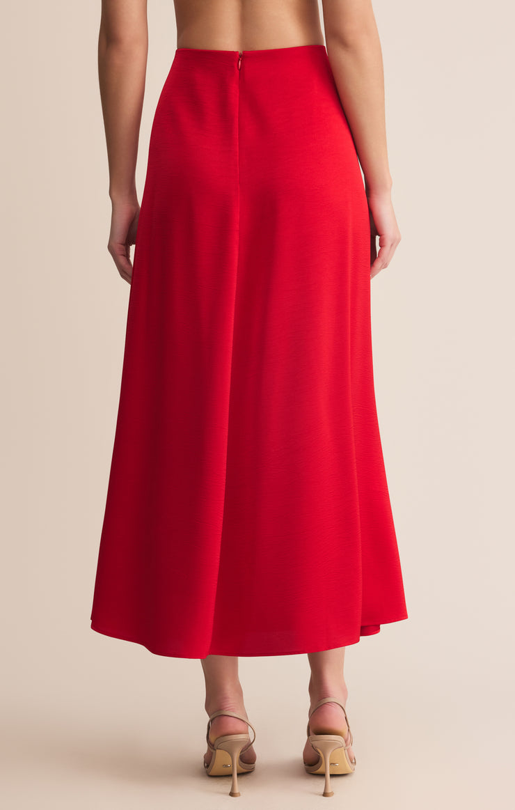 Skirts Northpointe Satin Midi Skirt Festive Red