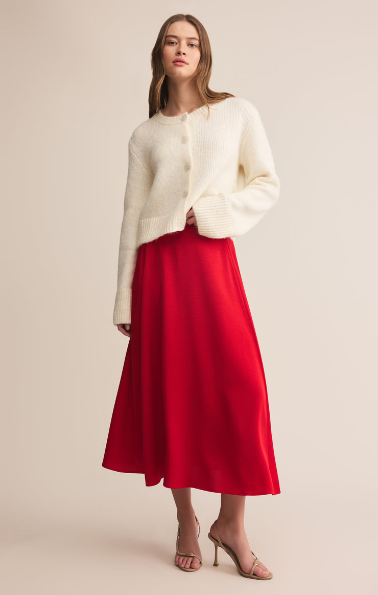 Skirts Northpointe Satin Midi Skirt Festive Red