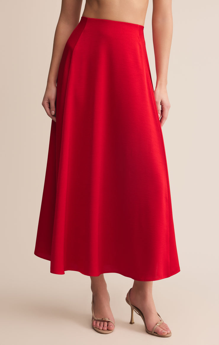 Skirts Northpointe Satin Midi Skirt Festive Red