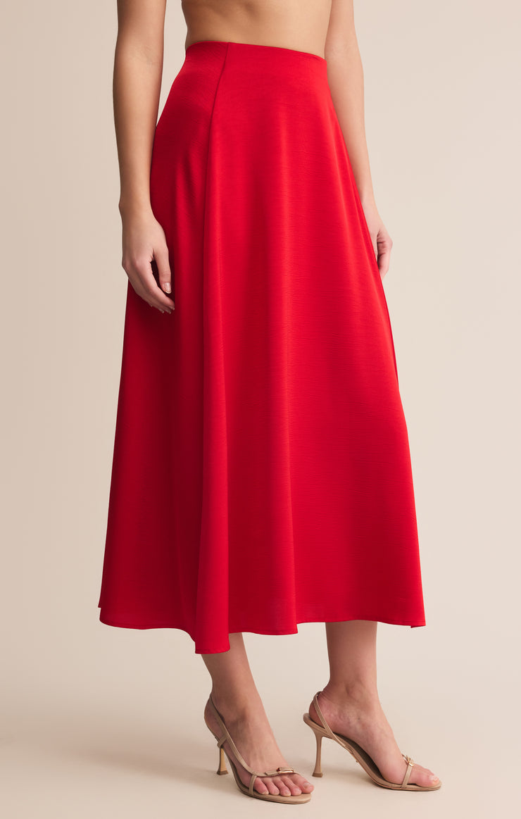 Skirts Northpointe Satin Midi Skirt Festive Red
