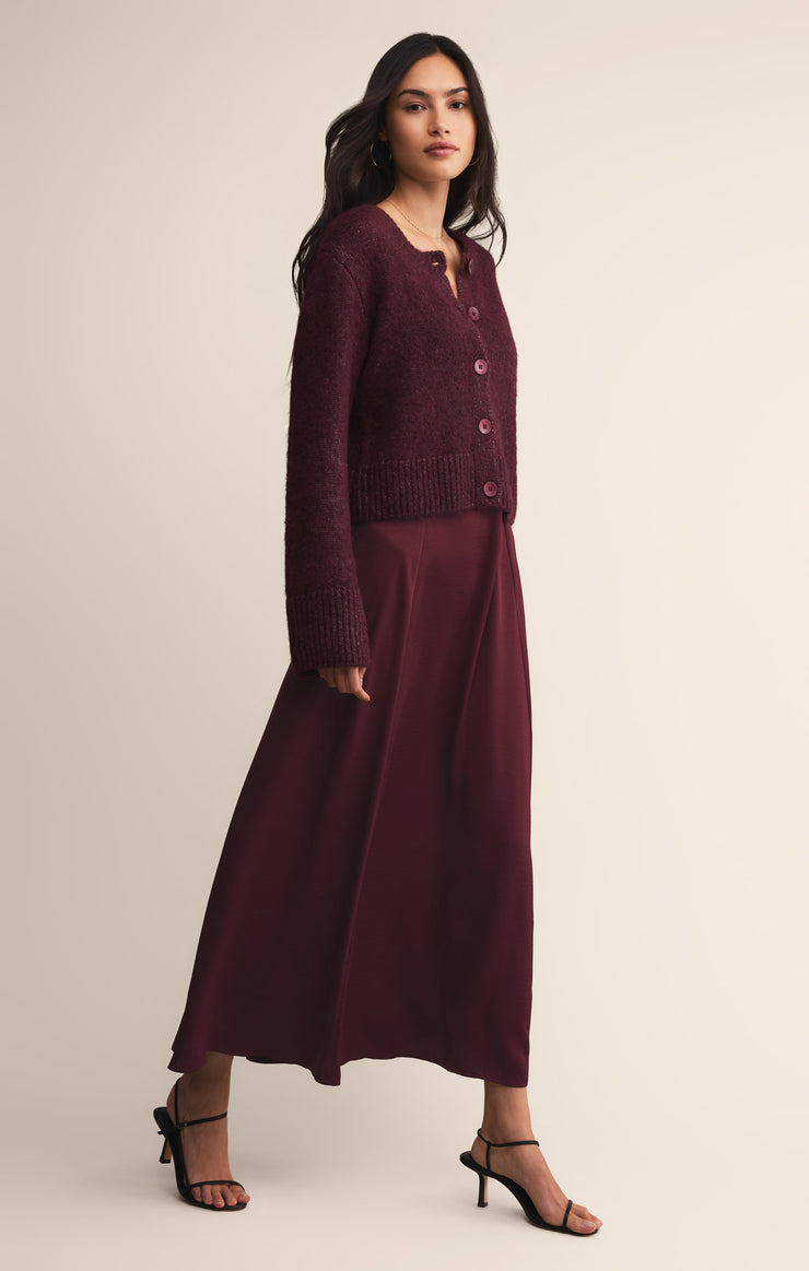 Skirts Northpointe Satin Midi Skirt Merlot